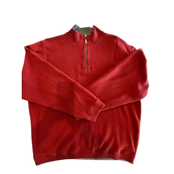 Tommy Bahama ¼ Zip Pullover Sweater Mens Size ?? Knit Burgandy See Measurements - Picture 1 of 6
